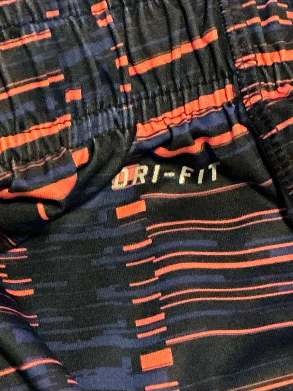 Nike Dri-Fit Boys' Medium Athletic Shorts - Black & Orange Pattern W/Pockets - Picture 7 of 7